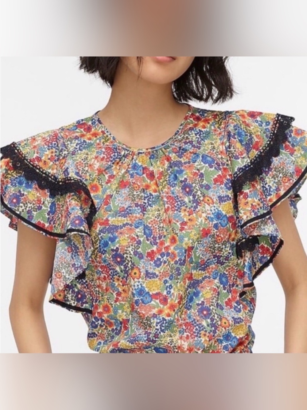 Multicolor Floral Ruffle top - Picture 8 of 9